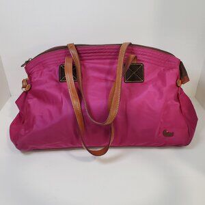 Dooney & Bourke Large Bright Nylon Everyday Pink Shoulder Duffel Bag